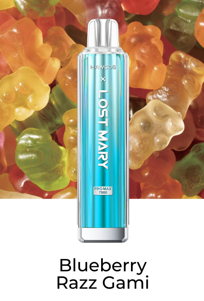 Blueberry Razz Gami Pro Max 7000 Prefilled Vape Kit by Hawcos X Lost Mary