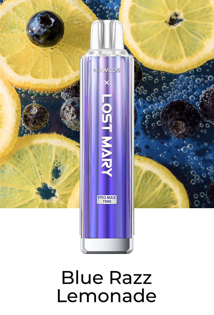 Blue Razz Lemonade Pro Max 7000 Prefilled Vape Kit by Hawcos X Lost Mary