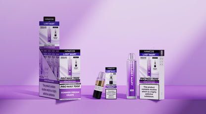 Box of 5 Pro Max 7000 Prefilled Vape Kit by Hawcos X Lost Mary